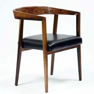 Chairs in leather and teak wood | Wholesale Baliartfurniture