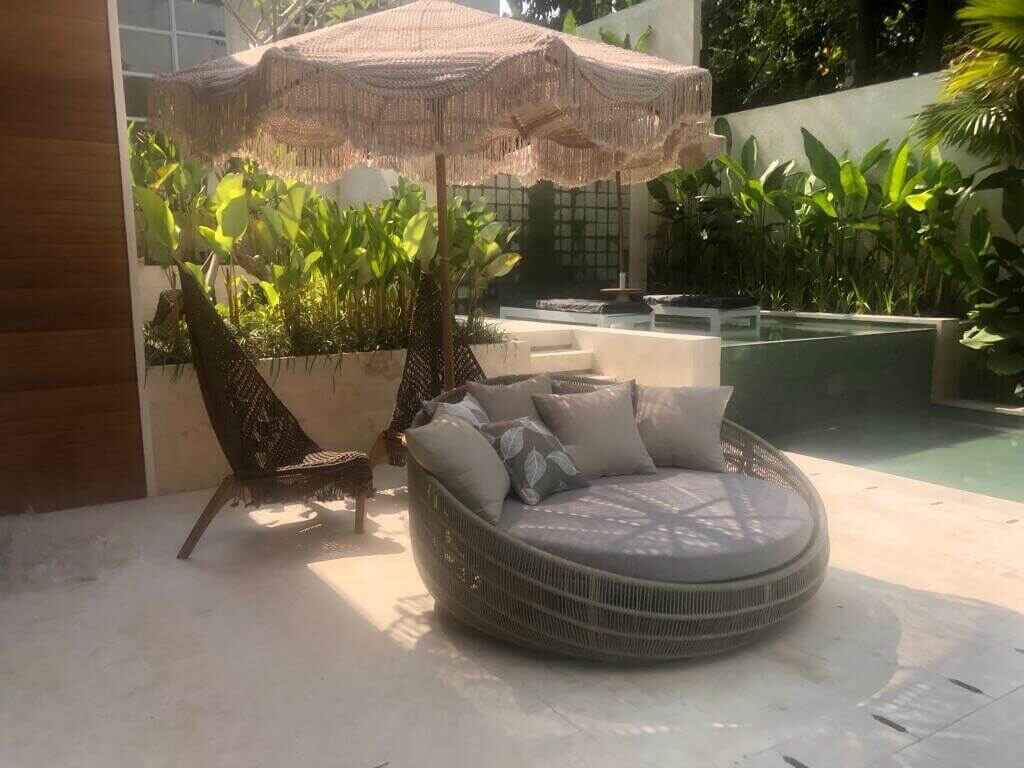 Villa Ubud outdoor relax area set full furnished by baliartfurniture manufacturer Indonesia