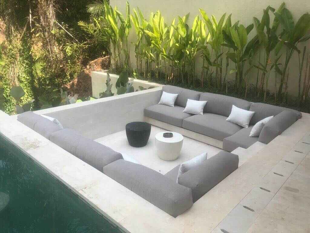 Villa Ubud outdoor relax area set full furnished by baliartfurniture manufacturer Indonesia
