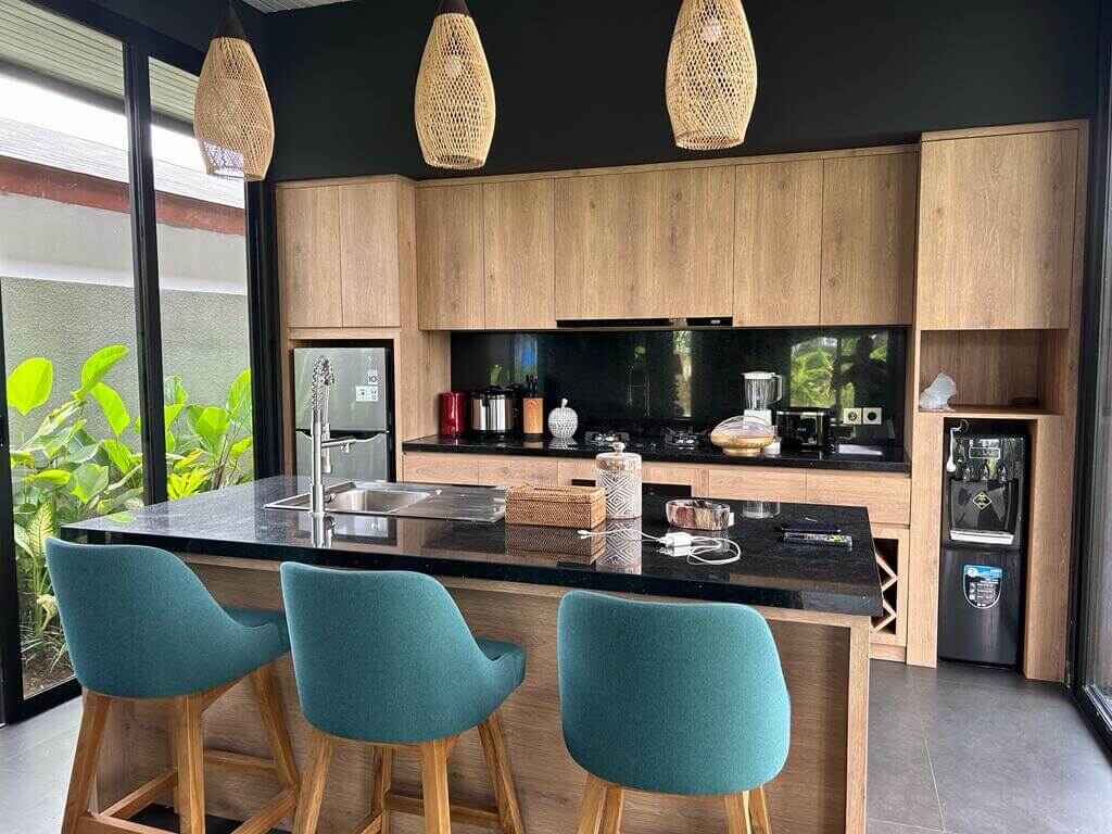 Villa Ubud kitchen set full furnished by baliartfurniture manufacturer Indonesia