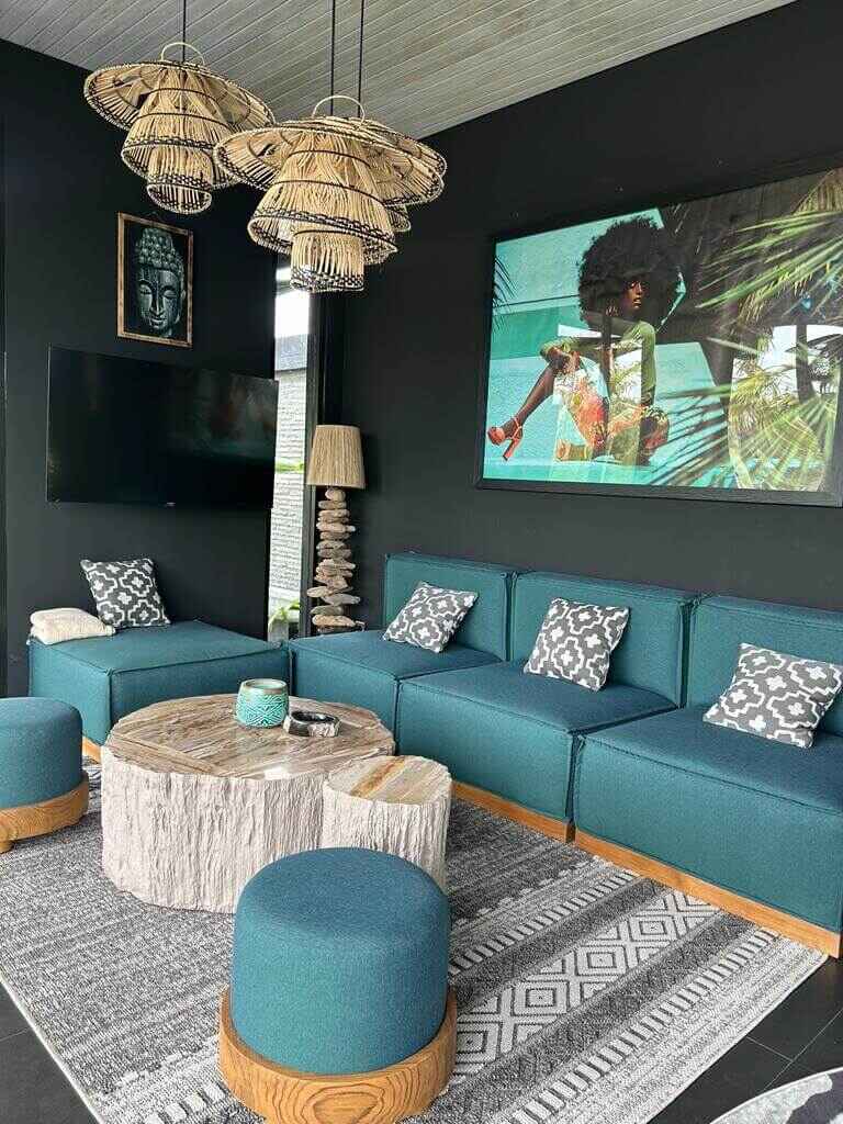 Villa Ubud lounge space full furnished by baliartfurniture manufacturer Indonesia
