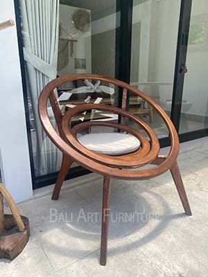 Spiral Accent Chair for Outdoor Wooden Cushion by Baliartfurniture Indonesian Manufacturer Wholesaler